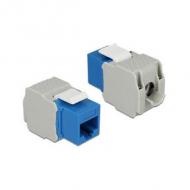 DELOCK Keystone RJ45 Buchse LSA werkzeugfrei Cat.6 UTP blau (86343)