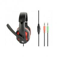 Gembird headset stereo+mikro verstellbar klinke schwarz / rot (ghs-03)