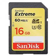 SANDISK Extreme 16GB SDHC Card 60MB s Class10 UHS I SDSDXN 016G G46