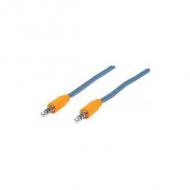 Manhattan audiokabel 3,5mm -> 3,5mm st / st 1.8m blau / orange (352819)