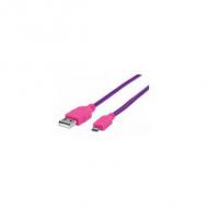 Manhattan usb kabel a -> micro b st / st  1.8m pink / lila retail (394031)