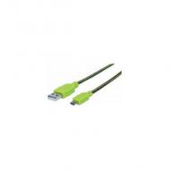 Manhattan usb kabel a -> micro b st / st  1.0m schwarz / grün retail (394062)