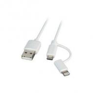 Efb mfi usb2.0 kabel typ-a-micro-b / lightning,2.0m,weiß, 2in1 (k5351ws.2)