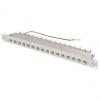 19" Patch Panel, Kat. 6A (tief), 16 Port, lichtgrau