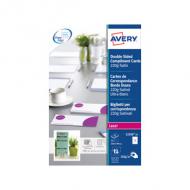 AVERY Quick & Clean Korrespondenz-Karten 210 x 99 mm, satiniert, ultraweiß, 220 g / qm für Farb- und S / W-Laserdrucker Inhalt: 75 Karten auf 25 Blatt DIN A4 (C2359-25.FR)