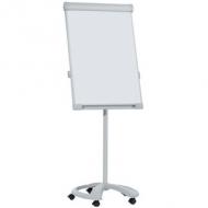 FRANKEN Flipchart Mobil Deluxe, 670 x 950 mm, hellgrau Tafel magnethaftend, Einbeinstativ, Rundfuß mit 5 Laufrollen, Gesamthöhe: 1,95 m, höhenverstellbar von 1,80 bis 1,95 m, Armlänge: 575 mm, Schnellwechselhalterung für Blöcke, inkl. Ablageschale (FC81)