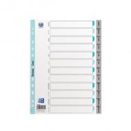 Oxford Intercalaires mensuels Janvier-Décembre, A4 en PP 0,12 mm, opaque, souple et indéchirable, 12 touches, avec page de garde renforcée StrongLine et imprimable, avec systme dindexation, onglets gris (400034026)