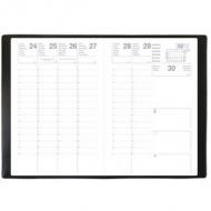 QUO VADIS EXDI Agenda classique "OLYMPE", 160 x 240 mm, 2026 ------------------- Pour le Marché: F ---------------------1 semaine sur 2 pages, large espa de notes, multilingue, couverture plastique Alpha, couleur: noir (302001Q)