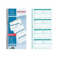 EXACOMPTA Carnet de messages téléphone, spiralé carnet de messages détachables pré-imprimés (4  la page), autocopiants, 50 feuilles dupli, format: 148 x 297 mm (13292E)