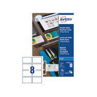 AVERY Cartes de visite Quick&Clean, 260 g / m2, blanc mat format: 85 x 54 mm, imprimables recto / verso, pour imprimante jet dencre contenu: 200 cartes sur 25 feuilles A4 (C32015-25.FR)