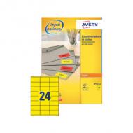 AVERY Etiquette dadresse, 70 x 35 mm, rouge fluo pour photocopieur monochrome haute caden  gros volumes contenu: 2.400 étiquettes sur 100 feuilles A4 (DP24R-100.FR)