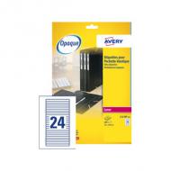 AVERY Etiquette de classement adhésive, 134 x 11 mm, blanc pour chemises  élastique Eurofolio, pour imprimantes laser contenu: 600 étiquettes sur 25 feuilles A4 (L7170-25.FR)