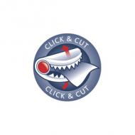 emsa Folienschneider "CLICK & CUT", weiß  /  rot aus ABS-Kunststoff, scharfe Messerzahnreihe, für Alu- und Frischhaltefolie, Federmechanismus (B)332 x (T)63 x (H)62 mm (508020)