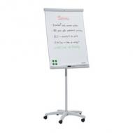 FRANKEN Flipchart U-Act Line Mobil, 700 x 1.000 mm Tafel magnethaftend, Rundfuß mit 5 feststellbaren Rollen, Durchmesser Standfläche: 700 mm, Gesamthöhe: 1.860 mm, aus Kunststoff, inkl. Ablageschale, Farbe Gestell: hellgrau zu 60% aus recyceltem Material (FC91)