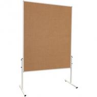 FRANKEN Moderationstafel U-Act Line, 1.200 x 1.500 mm Oberfläche: Jute  /  braun, Gesamthöhe: 1.950 mm leicht gebogener Standfuß, Metall-Rahmen in weiß mit Kunststoff-Kappen, schnelle Montage, einteilig (MT9009)