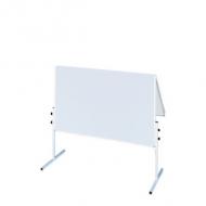 FRANKEN Moderationstafel U-Act Line, 1.200 x 1.500 mm klappbar, Oberfläche: Karton  /  weiß, Gesamthöhe: 1.950 mm leicht gebogener Standfuß, Metall-Rahmen in weiß mit Kunststoff-Kappen, schnelle Montage (MT9907)