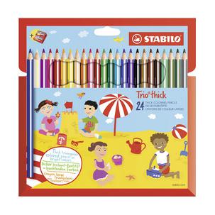 Dreikant-Buntstifte Trio dick, 24er Karton-Etui inkl. Spitzer 203/24-01