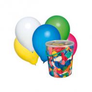 Luftballons, farbig sortiert - im Eimer