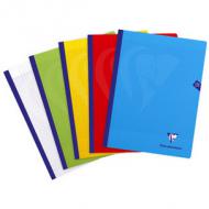 Clairefontaine Cahier brochure Mimesys, 240 x 320 mm, séys 192 pages, papier vélin velouté 90 g / m2, couverture en polypropylne transparent, assorti dans les couleurs bleu, rouge, jaune, vert et incolore en paquet de 5 pices (309341C), Verpackungseinheit:     5 Stück