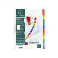 EXACOMPTA Intercalaires mensuels Janvier-Décembre, A4 en carte blanche 160 g / m2, 12 touches renforcées, couleurs vives multicolores (1113E)