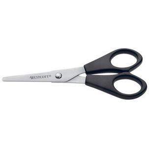 Büroschere, Länge: 130 mm, abgerundet, schwarz E-31150 00