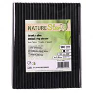 Papier-Trinkhalme NATURE Star, schwarz