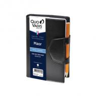 QUO VADIS Taschenkalender "Maor", 2026, schwarz Blattgröße: 85 x 130 mm, Kalendarium: 1 Tag auf 1 Seite, Druck: schwarz, Einband: Kunststoff-Einband, kariert, mehrsprachig, 12 Monate, inkl. Bleistift (283027Q)