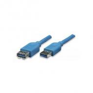 Techly usb3.0 verlängerungskabel stecker / buchse typa 2m blau (icoc-u3-aa-20-ex)