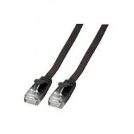 Efb rj45 flachpatchkabel u / utp, cat.6a, pvc, 3m, schwarz (k8107sw.3)