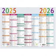 EXACOMPTA Calendrier Multicolore, 2025 / 2026, 295 x 220 mm -------------------- Pour le Marché: F --------------------13 mois, de Septembre  Mars (recto) et de Mars  Septembre (verso) (34310E)