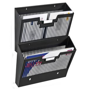 Wandprospekthalter First, schwarz, verkettbar, Anwendungsbeispiel 1001230011