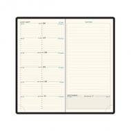 EXACOMPTA Intérieur de rechange pour agenda "Espa 17" 2026 90 x 175 mm, 1 semaine sur 2 pages, janvier  décembre, papier ivoire, tranche or (17840E)