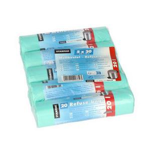 Mülleimerbeutel HDPE, 30 Liter, schwarz/weiß 12333