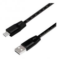 Symbolbild: USB 2.0 Anschlusskabel mit Lineal, USB-A Stecker - Micro-USB Stecker