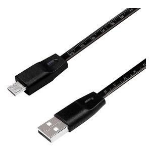 Symbolbild: USB 2.0 Anschlusskabel mit Lineal, USB-A Stecker - Micro-USB Stecker CU0158