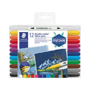 Doppel-Fasermaler Textil Design Journey, 12er Kunststoff-Etui 3190 TB12