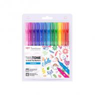 Doppelfasermaler "TwinTone" Rainbow Colours, 12er Set