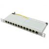 10" Patch Panel Kat.6A, 0,5 HE, lichtgrau