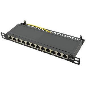 10" Patch Panel Kat.6A, 0,5 HE, schwarz NP0066