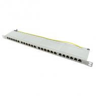 19" Patch Panel Kat.6A, 0,5 HE, lichtgrau