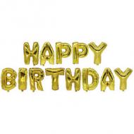 Folienballon-Set "Happy Birthday", gold