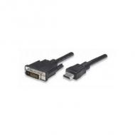 TECHLY Anschlusskabel HDMI zu DVI-D schwarz Stecker 19pol. auf DVI-D Stecker 24+1 mit Goldkontakten geschirmt 1m (ICOC-HDMI-D-010)