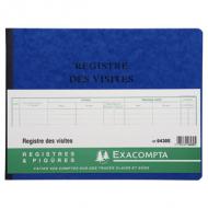 EXACOMPTA Piqre "Registre des Visites", 250 x 320 mm papier registre 110 g / m2, folioté, couverture carte lustrée, coloris assortis - pas de choix de couleur possible  (6430E)
