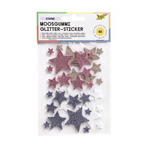 Moosgummi Glitter-Sticker "Sterne II" 23786