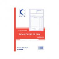 ELVE Manifold "Devis - Offre de prix", 210 x 297 mm, tripli 50 feuilles, deux copies par feuille (2303)