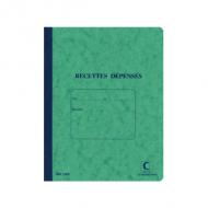 ELVE Piqre "Recettes / Dpenses", 80 pages, 297 x 210 mm reliure piqre, 2 colonnes, 31 lignes + report +  reporter, papier 100 g / m2, couverture carte lustre 5 / 10me, ruban toil noir, assorti en 4 coloris: bleu, rouge, jaune et vert le choix dune couleur spciale nest pas possible (13271)