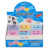 Knetgummi-Radierer Smiley, 18er Display