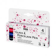 Porzellanmarker "Glass & Porcelain Pen Classic fine", 4er-Set