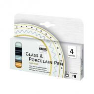 Porzellanmarker "Glass & Porcelain Pen Metallic", 4er Set Glamour