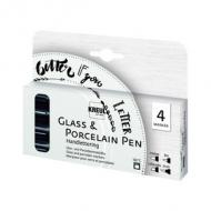 Porzellanmarker "Glass & Porcelain Pen", 4er-Set Handlettering